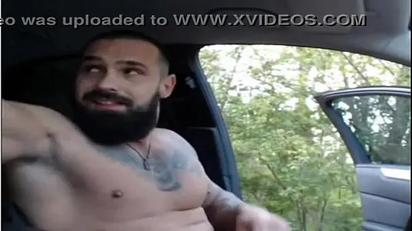 HD Hot bearded man hitting a أنبوب محرك الأقراص