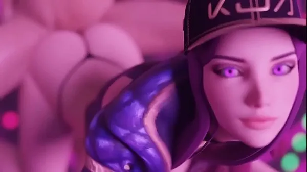 Tubo de unidade HD Akali fodido por trás (animação do Blender