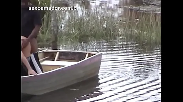 HD Hidden man records video of unfaithful wife moaning and having sex with gardener by canoe on the lake schijfbuis