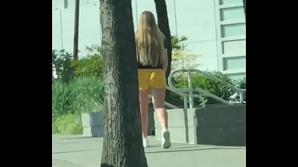 HD Gringa walking in shorts down the street Drive Tube