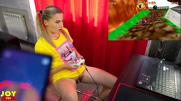 HD Letsplay Retro Game With Remote Vibrator in My Pussy - OrgasMario By Letty Black ไดรฟ์ Tube