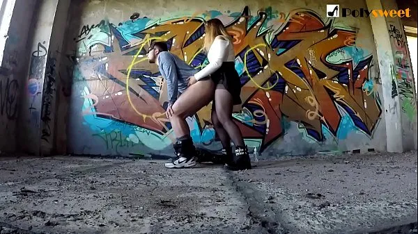 HD Drawing graffiti, fucking a guy and giving cum on my chest (risky public pegging drive Tube