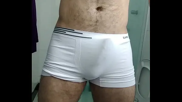 HD Thick Dick Bulge Inside White Underwear Drive Tube