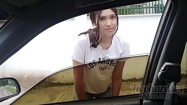 HD I meet my neighbor on the street and give her a ride, unexpected ending drive Tube