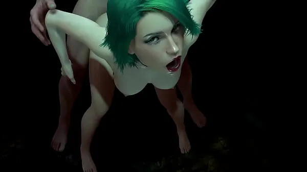 HD Hot Girl with Green Hair is getting Fucked from Behind | 3D Porn disková trubice